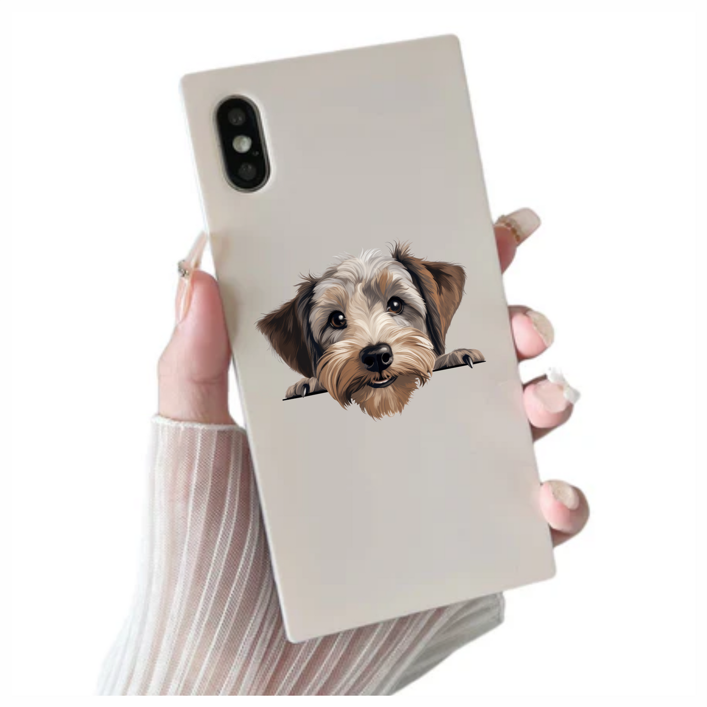 Brown Dog Terrier Face Cute Vinyl Sticker Decal