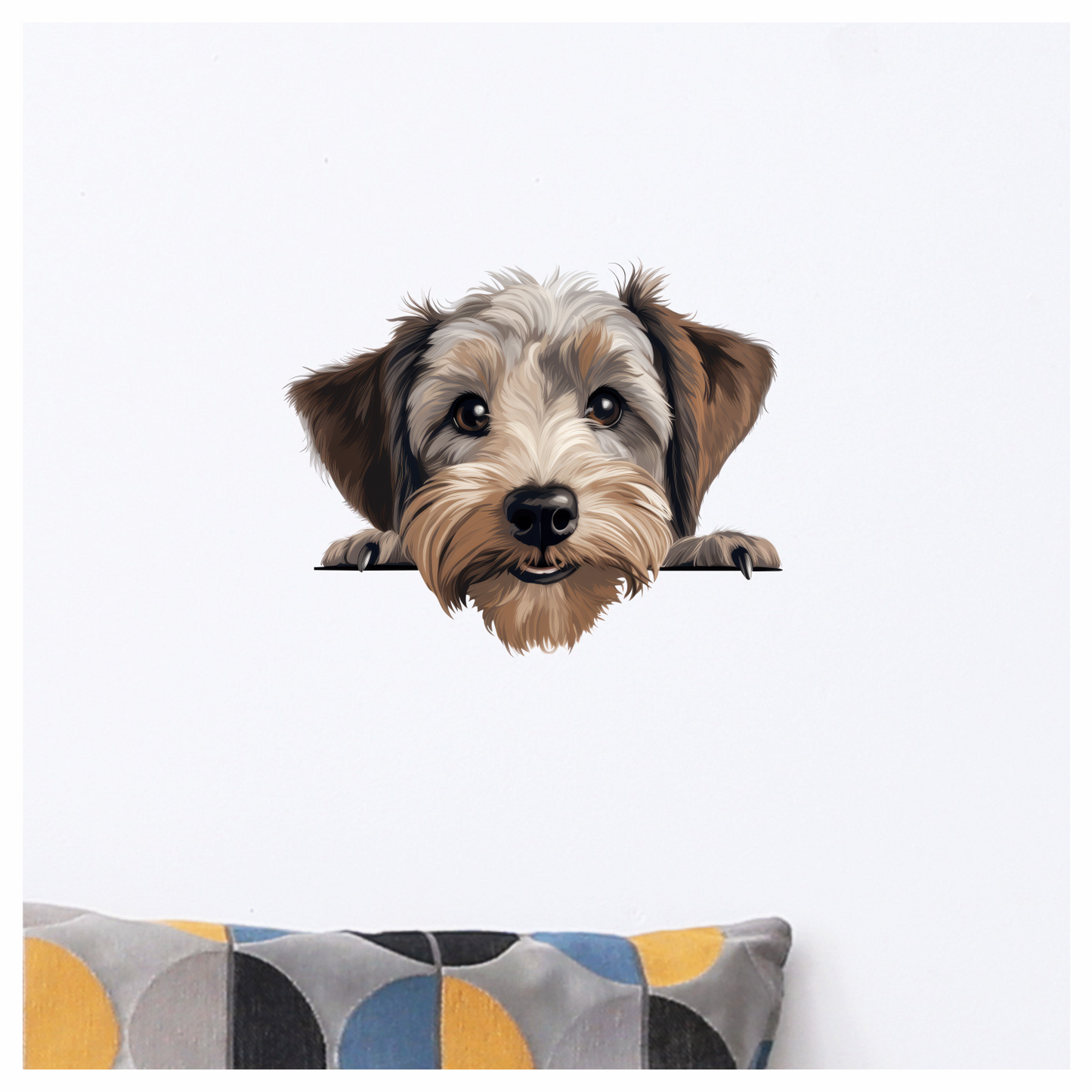 Brown Dog Terrier Face Cute Vinyl Sticker Decal