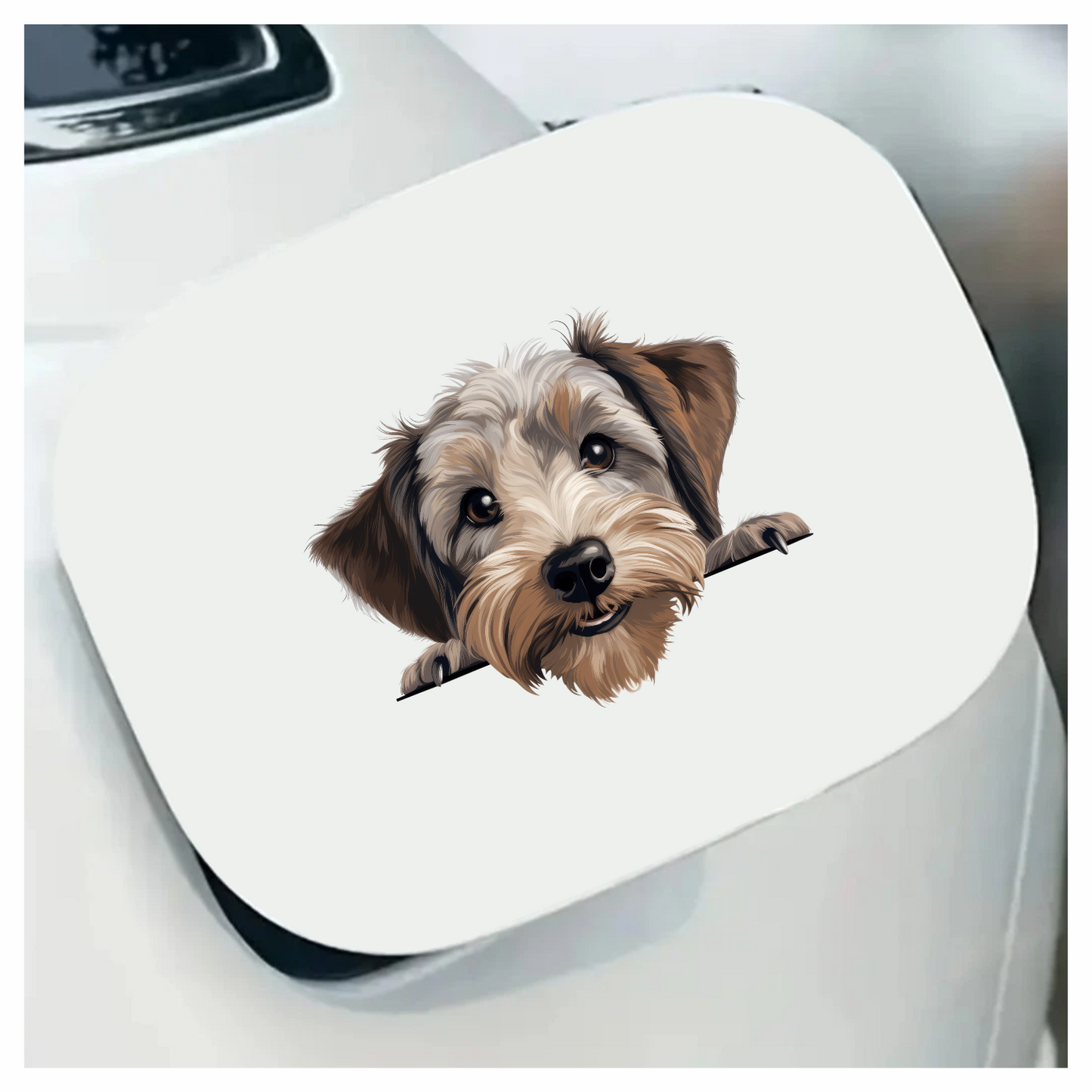 Brown Dog Terrier Face Cute Vinyl Sticker Decal