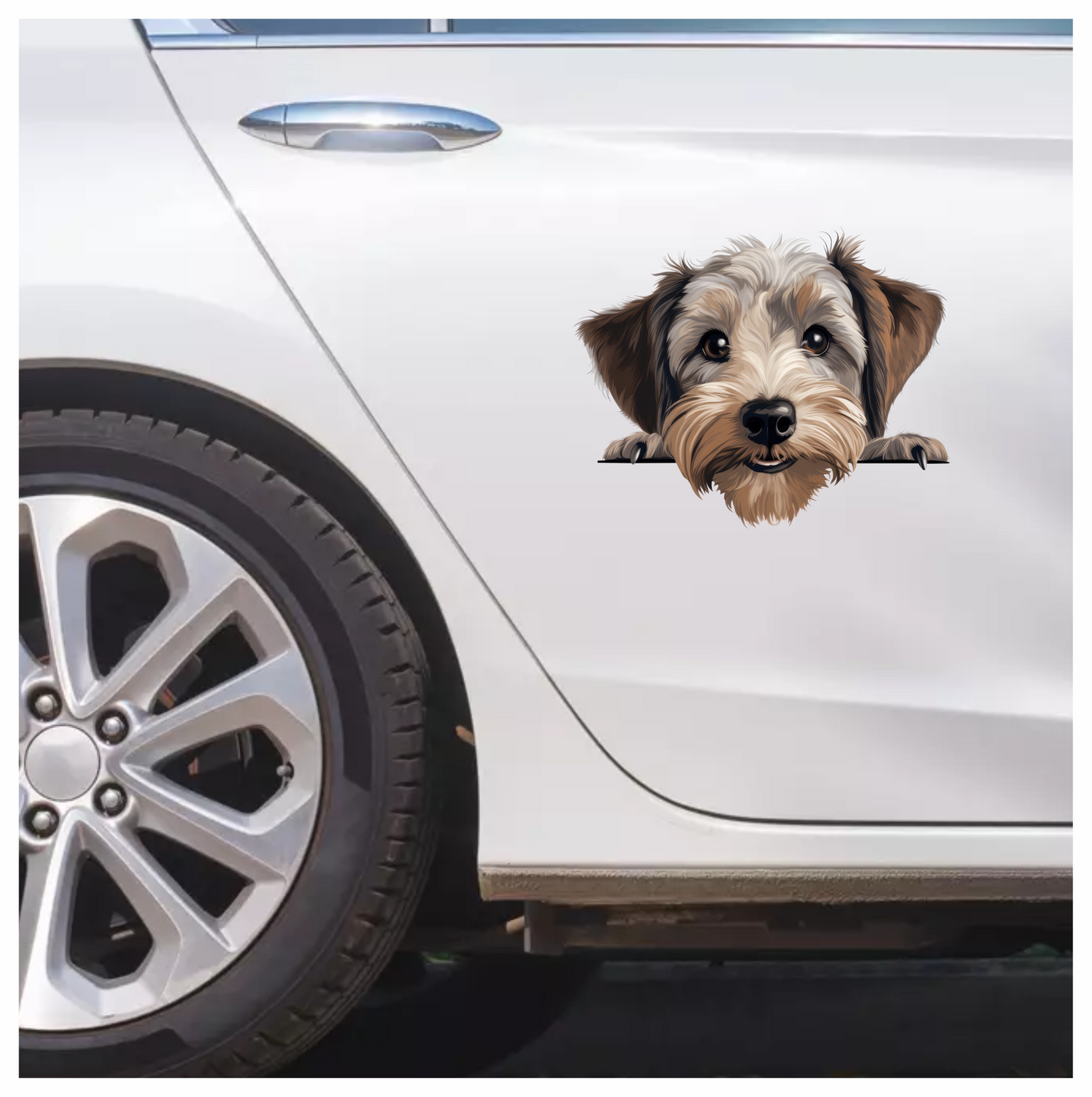 Brown Dog Terrier Face Cute Vinyl Sticker Decal