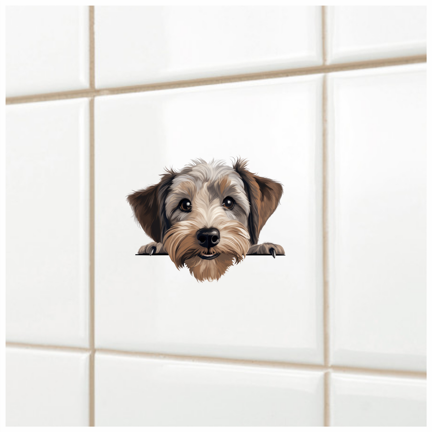 Brown Dog Terrier Face Cute Vinyl Sticker Decal
