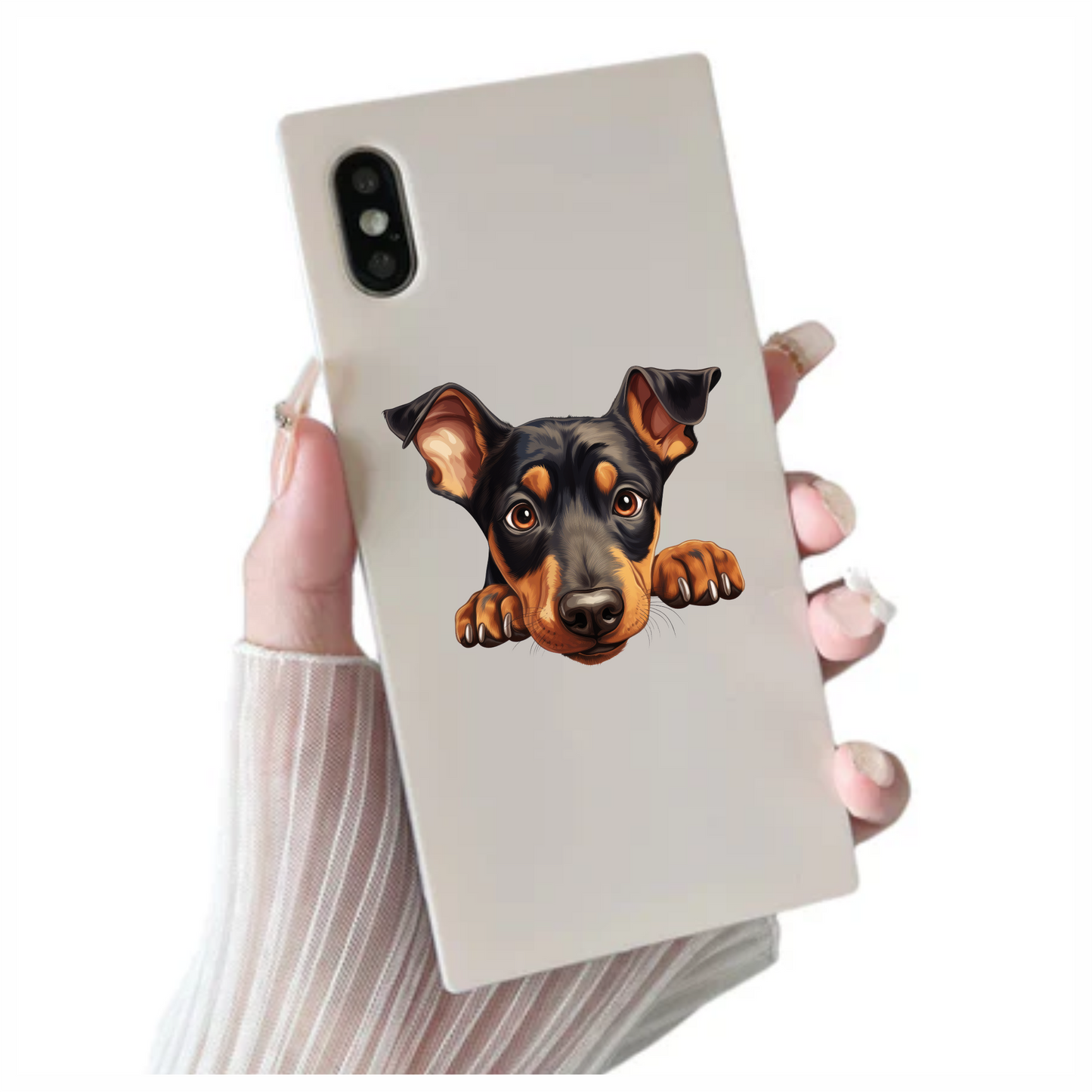 Black Brown Dog Rottweiler Face Vinyl Sticker Decal
