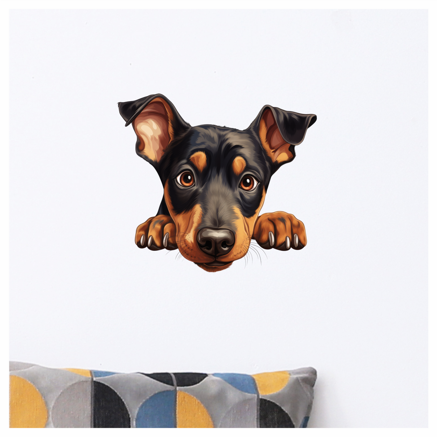 Black Brown Dog Rottweiler Face Vinyl Sticker Decal