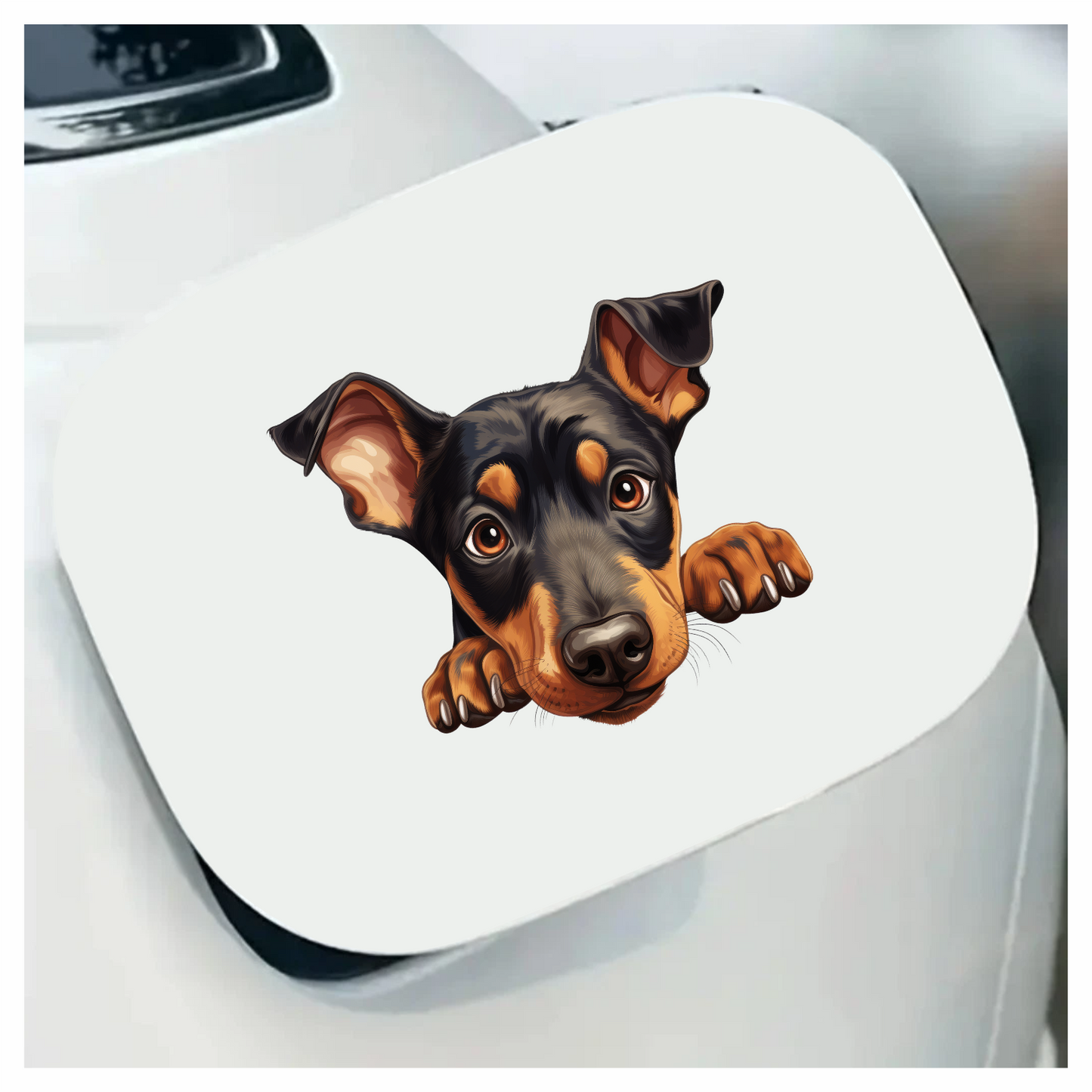 Black Brown Dog Rottweiler Face Vinyl Sticker Decal