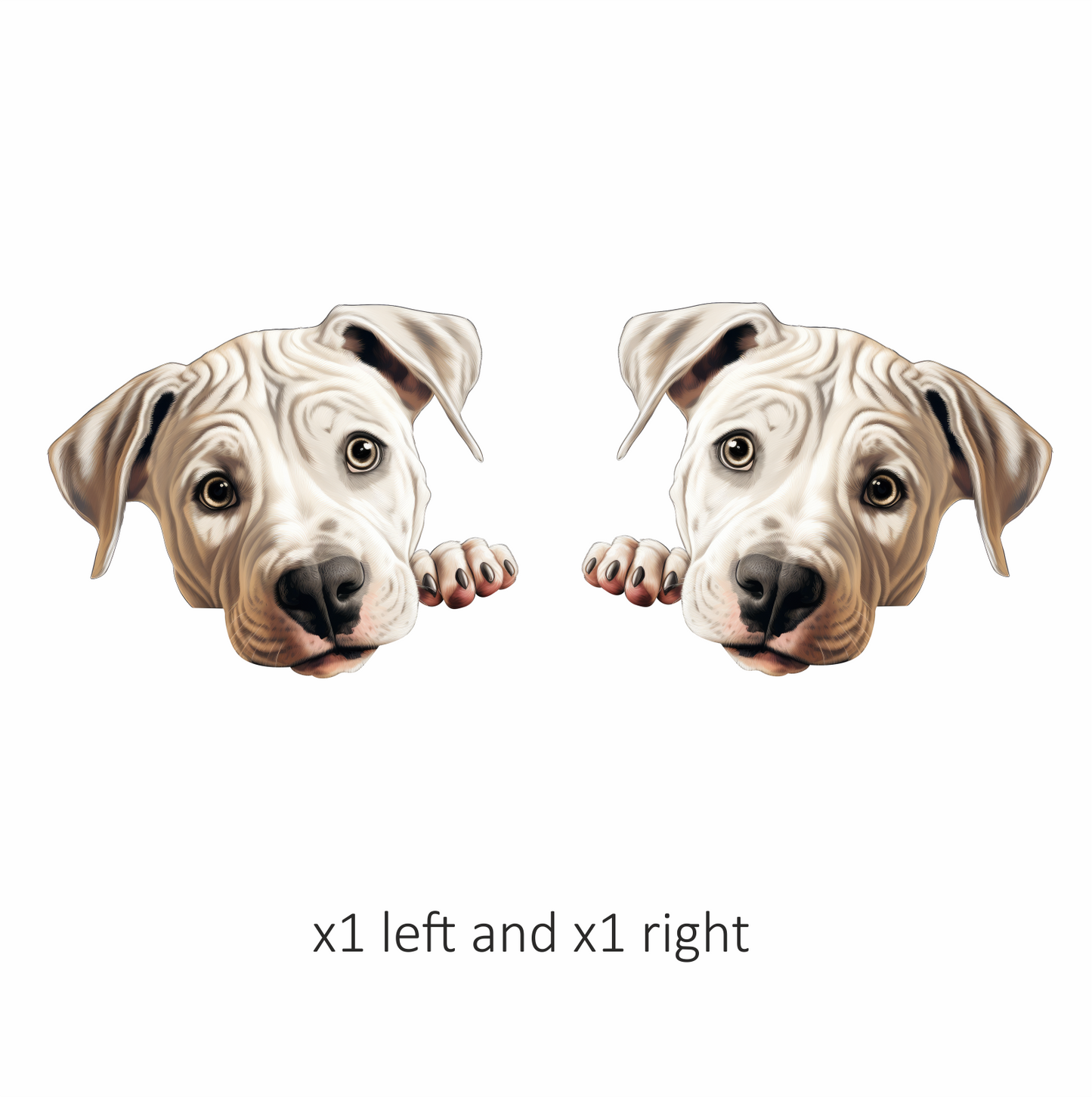 White Dog Puppy Pitbull Cute Vinyl Sticker Decal