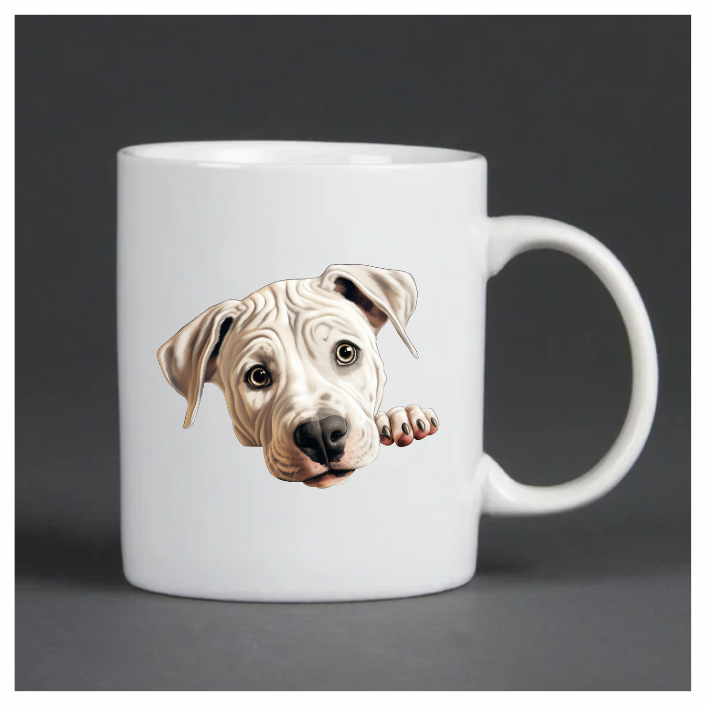 White Dog Puppy Pitbull Cute Vinyl Sticker Decal