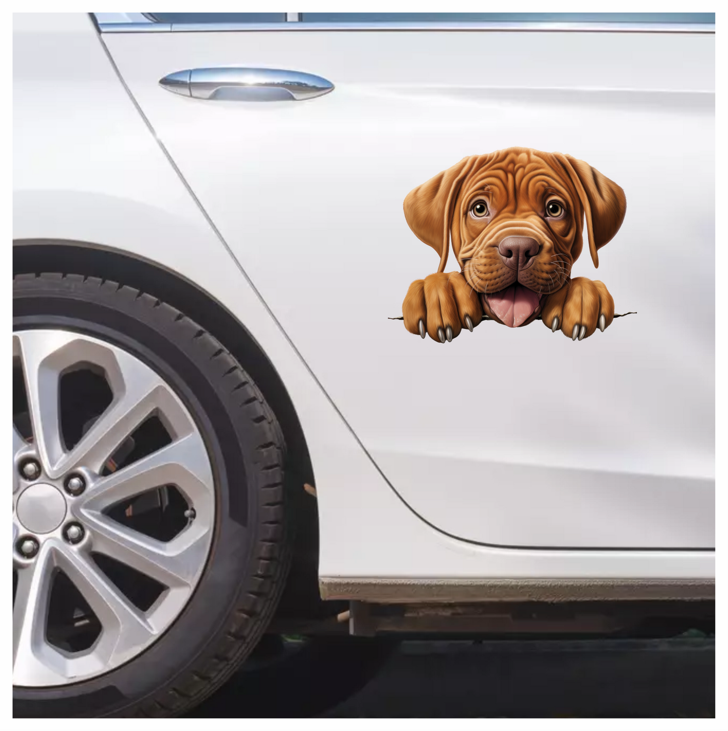 Brown Puppy Dogue De Bordeaux Vinyl Sticker Decal