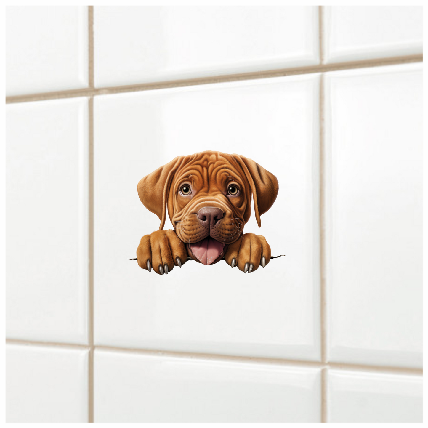 Brown Puppy Dogue De Bordeaux Vinyl Sticker Decal