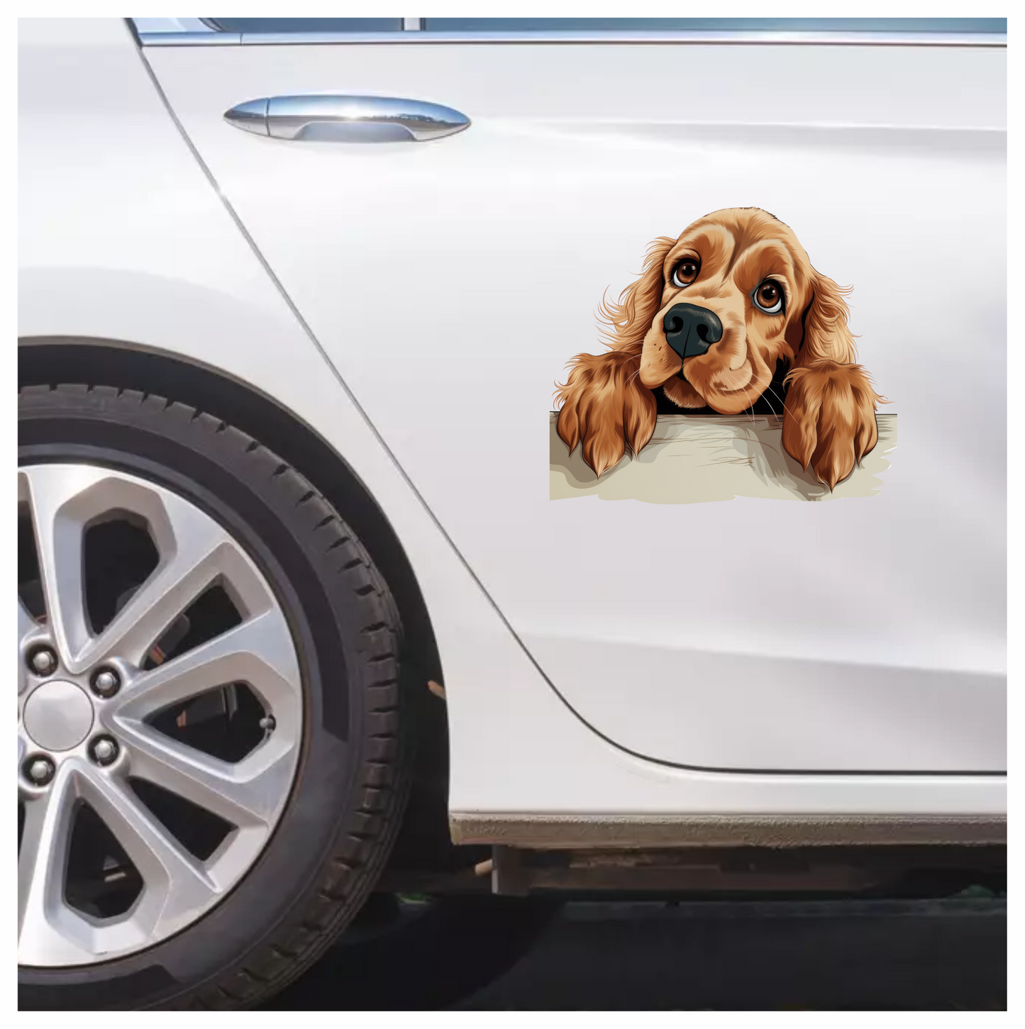 Brown Dog Cocker Spaniel Cute Vinyl Sticker Decal