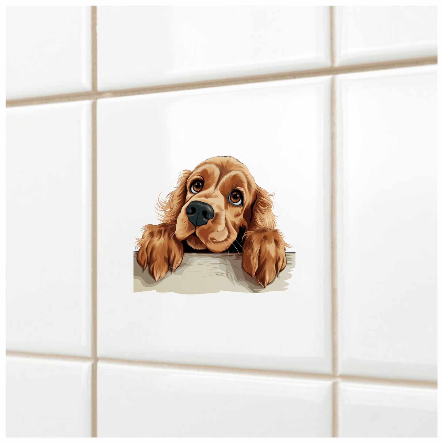Brown Dog Cocker Spaniel Cute Vinyl Sticker Decal