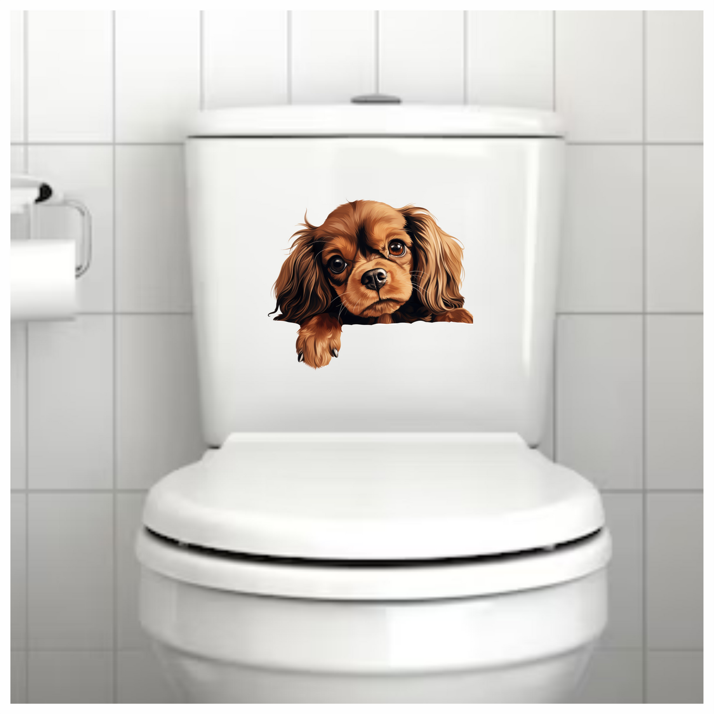Brown Dog Cavalier King Charles Vinyl Sticker Decal