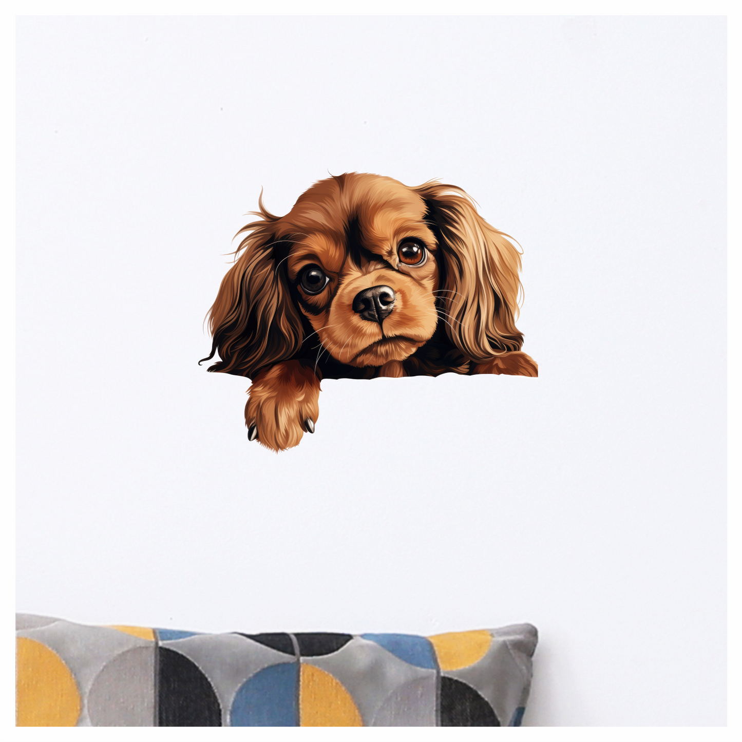 Brown Dog Cavalier King Charles Vinyl Sticker Decal