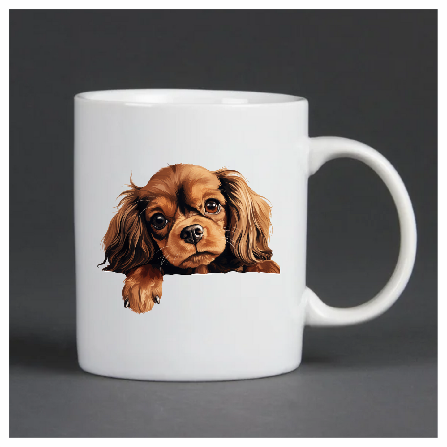 Brown Dog Cavalier King Charles Vinyl Sticker Decal