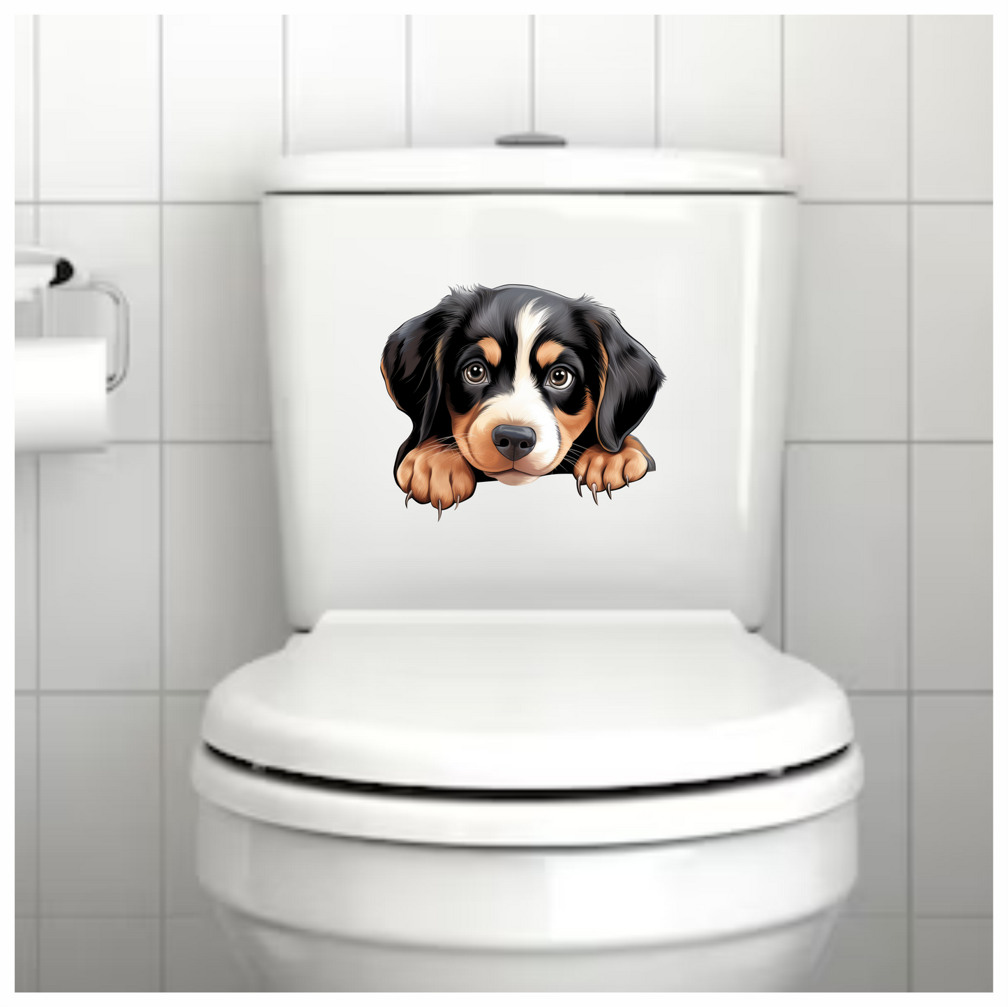 Black Brown Dog Puppy Cute Vinyl Sticker Decal