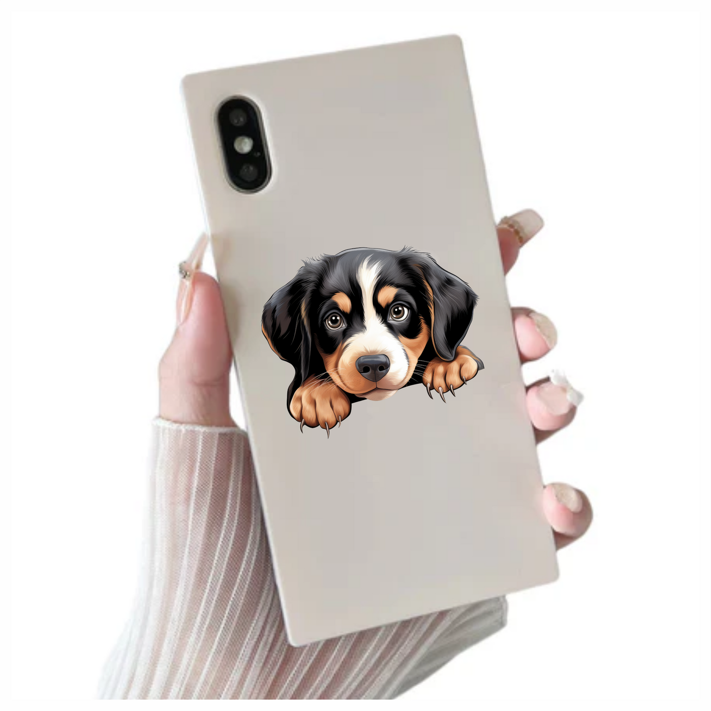 Black Brown Dog Puppy Cute Vinyl Sticker Decal
