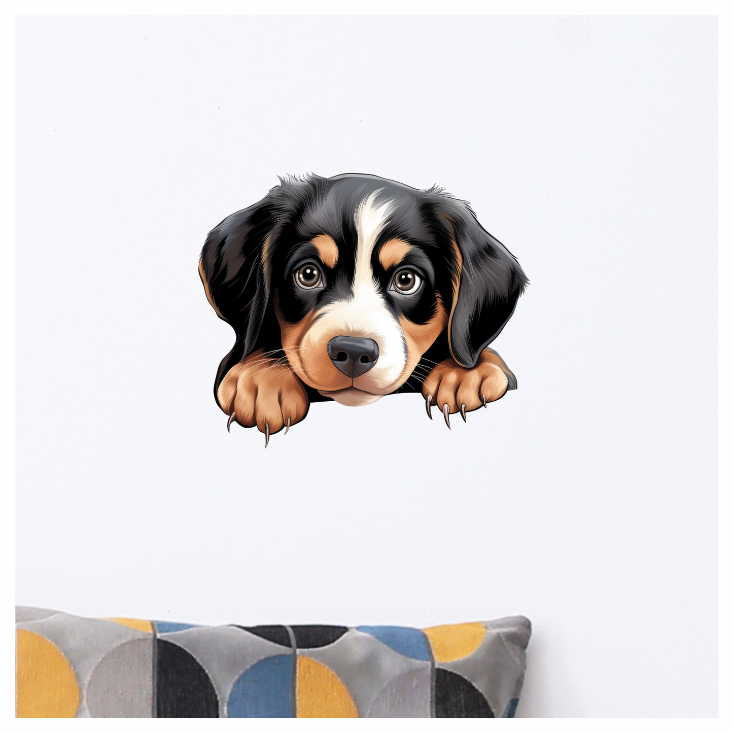 Black Brown Dog Puppy Cute Vinyl Sticker Decal
