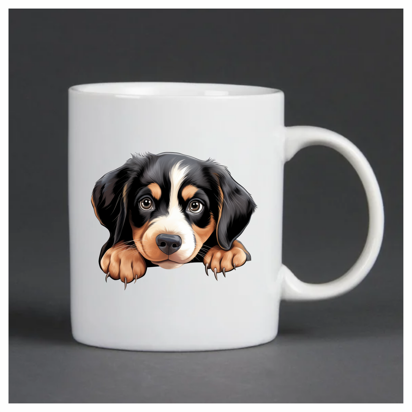 Black Brown Dog Puppy Cute Vinyl Sticker Decal