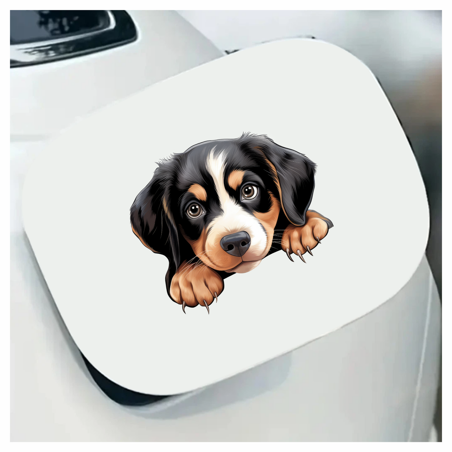 Black Brown Dog Puppy Cute Vinyl Sticker Decal