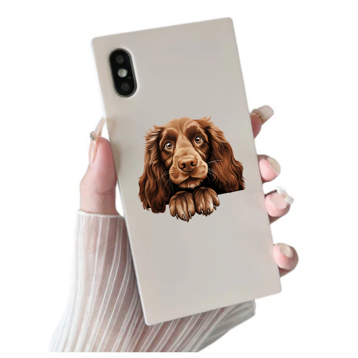 Brown Dog Cocker Spaniel Face Vinyl Sticker Decal