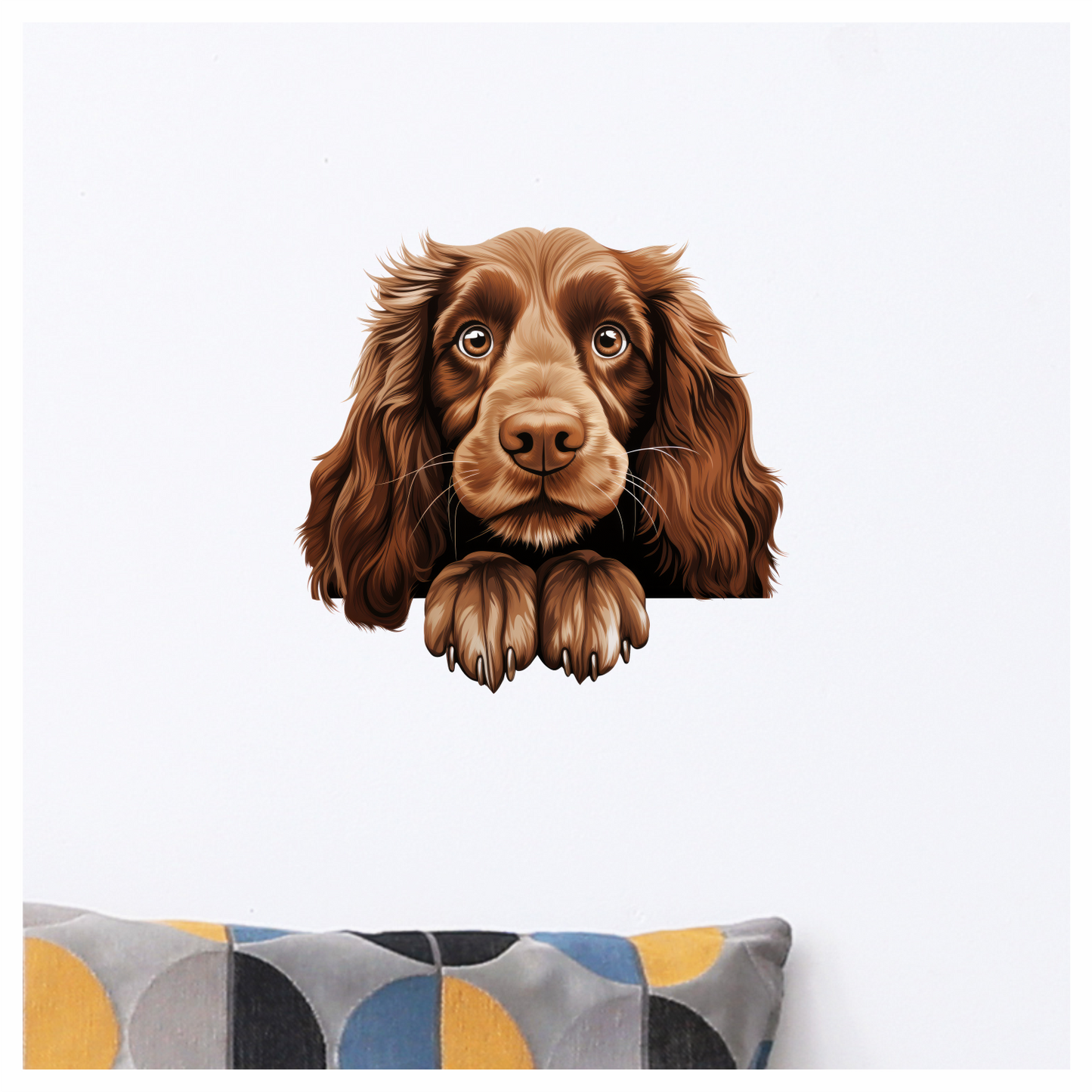 Brown Dog Cocker Spaniel Face Vinyl Sticker Decal