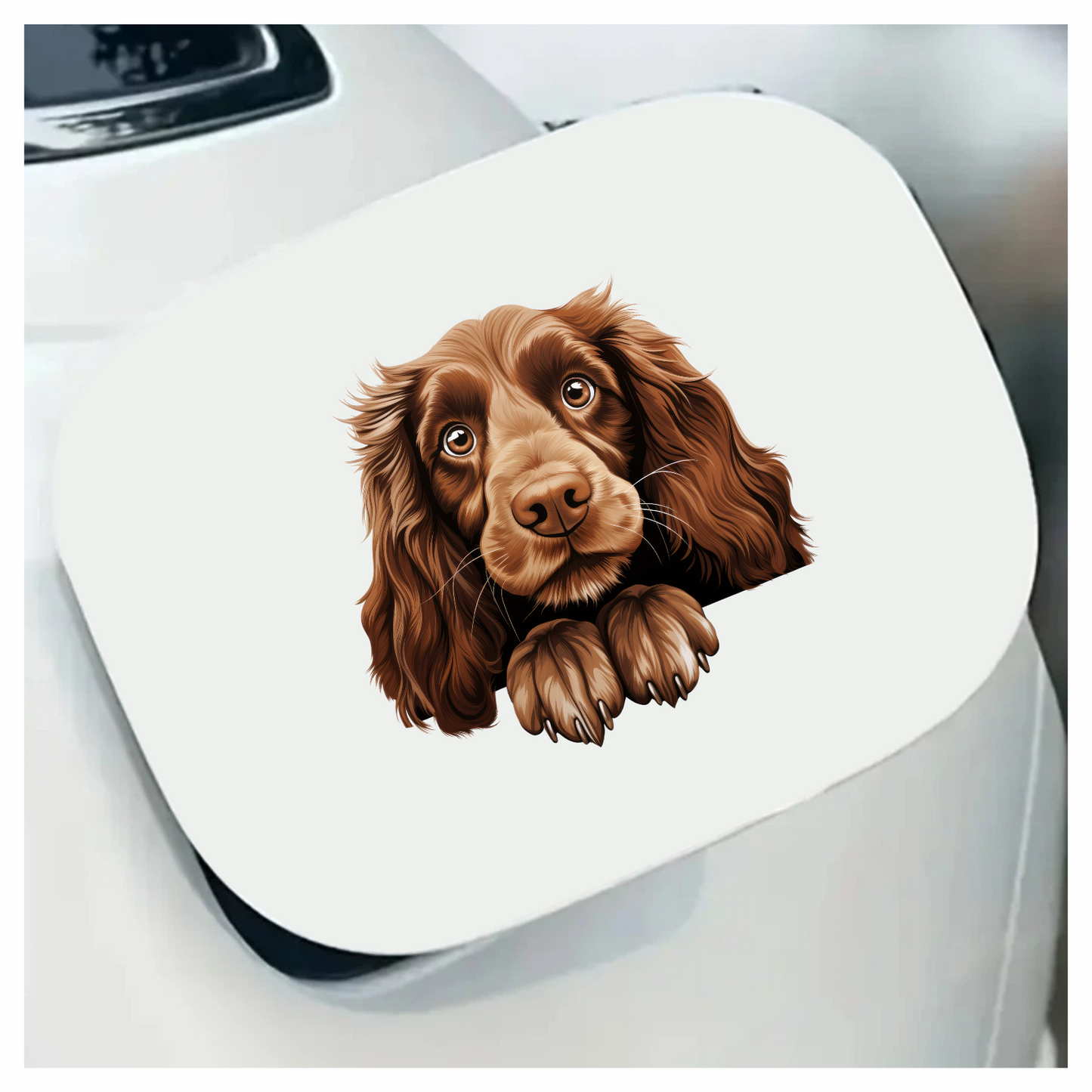 Brown Dog Cocker Spaniel Face Vinyl Sticker Decal