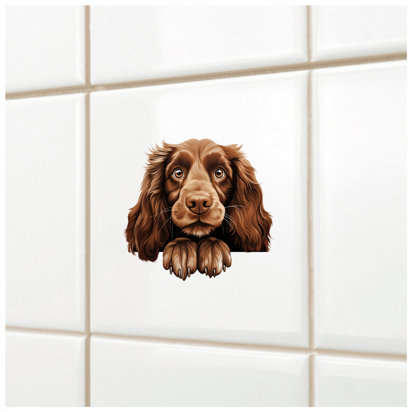 Brown Dog Cocker Spaniel Face Vinyl Sticker Decal