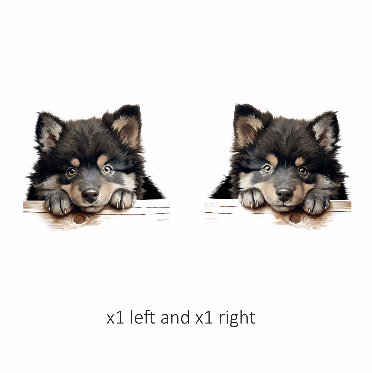 Black Brown Dog Puppy Fluffy Vinyl Sticker Decal