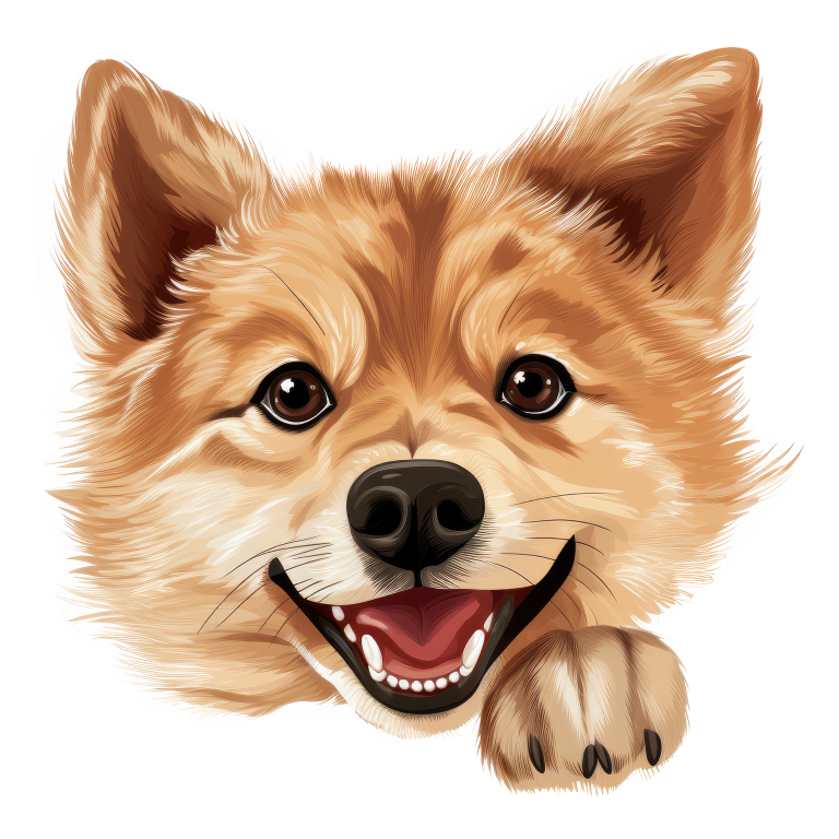 Brown Dog Cartoon Happy Face Vinyl Sticker Decal
