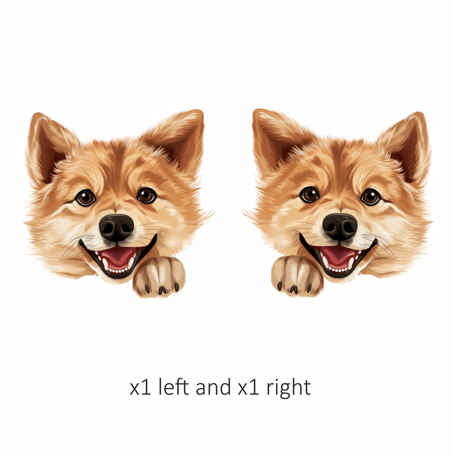 Brown Dog Cartoon Happy Face Vinyl Sticker Decal