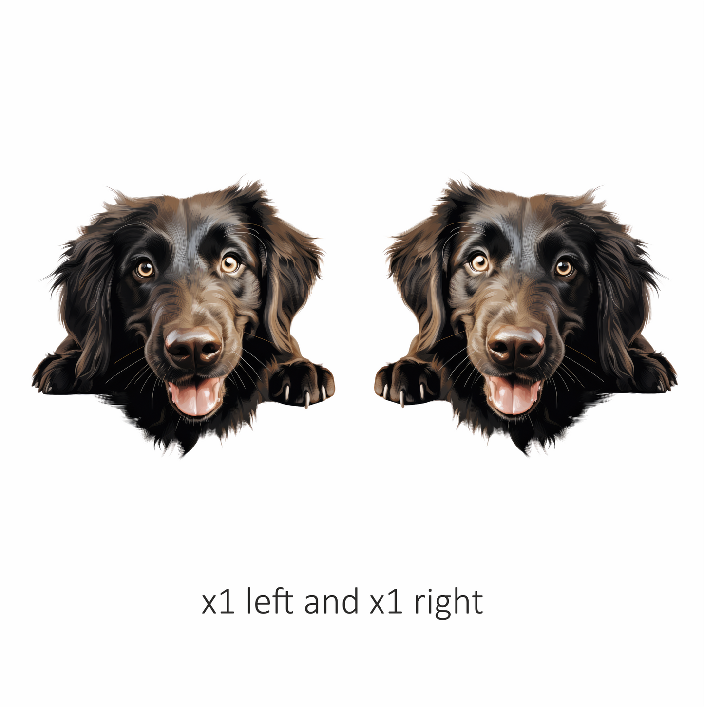 Black Dog Happy Face Retriever Vinyl Sticker Decal