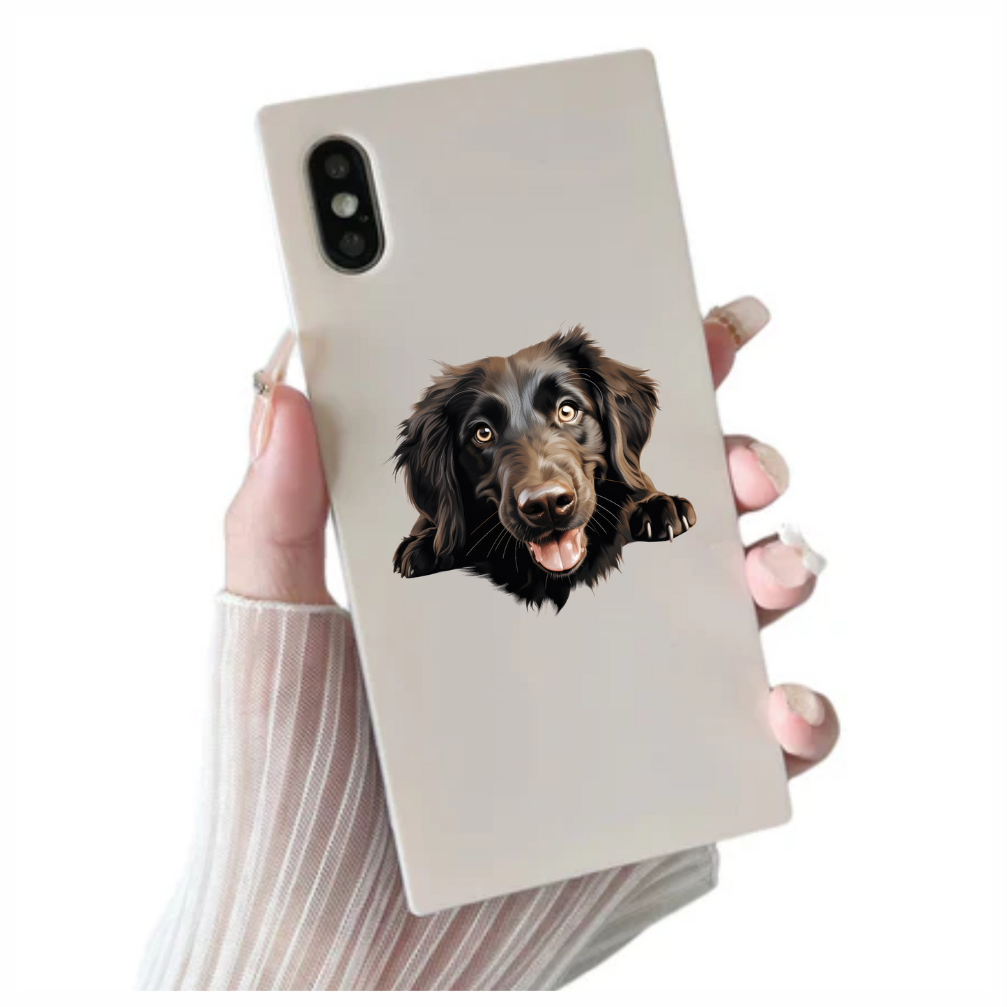 Black Dog Happy Face Retriever Vinyl Sticker Decal