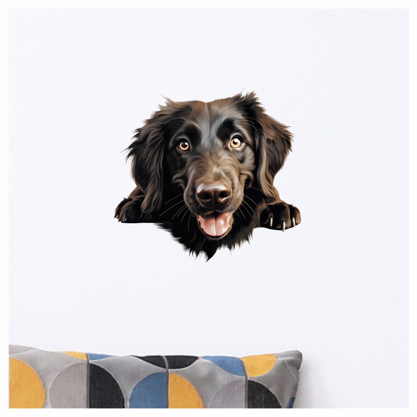 Black Dog Happy Face Retriever Vinyl Sticker Decal
