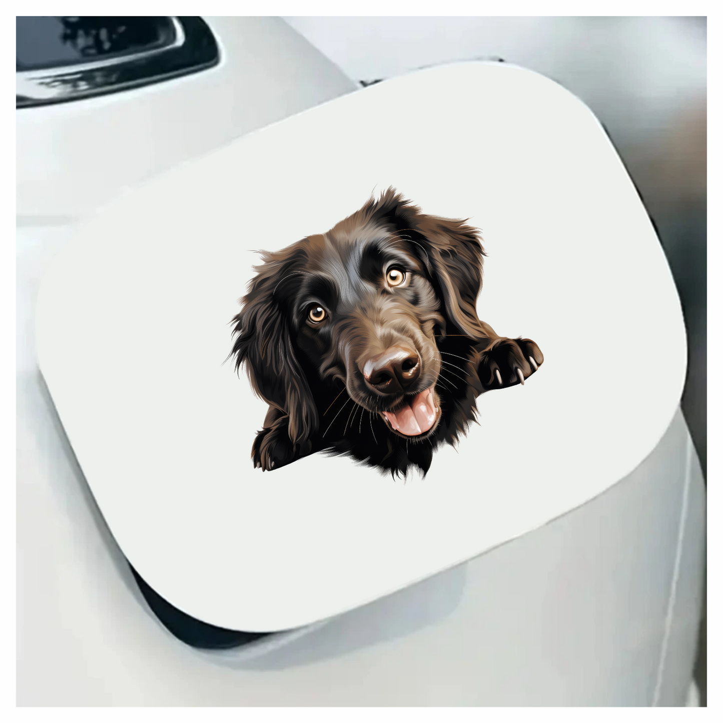 Black Dog Happy Face Retriever Vinyl Sticker Decal