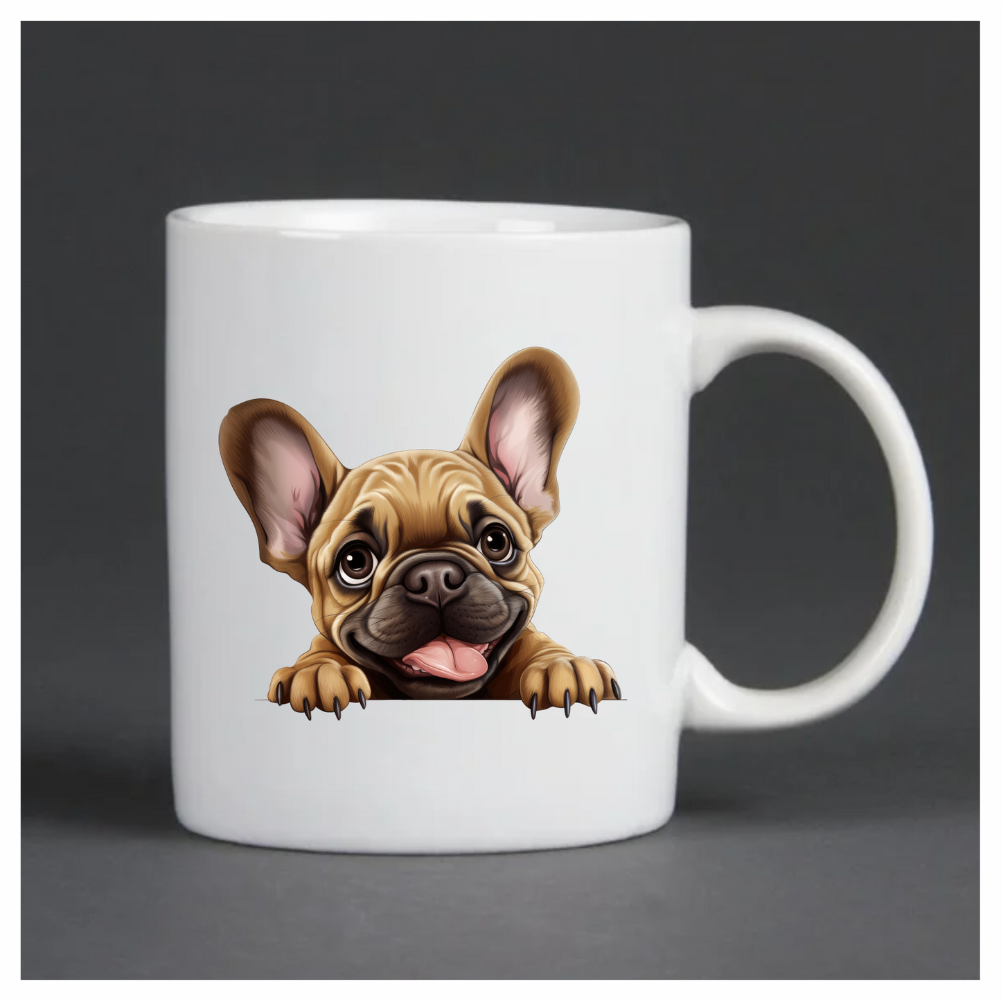 Brown Cute Dog French Bulldog Happy Vinyl Sticker Decal