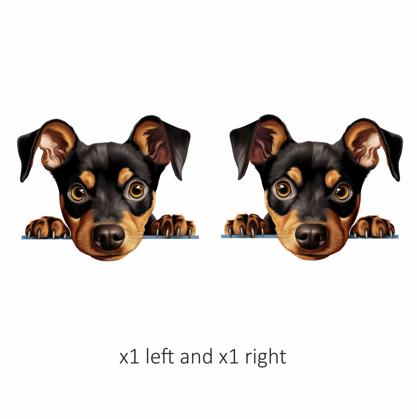 Black Brown Dog Terrier Cartoon Vinyl Sticker Decal