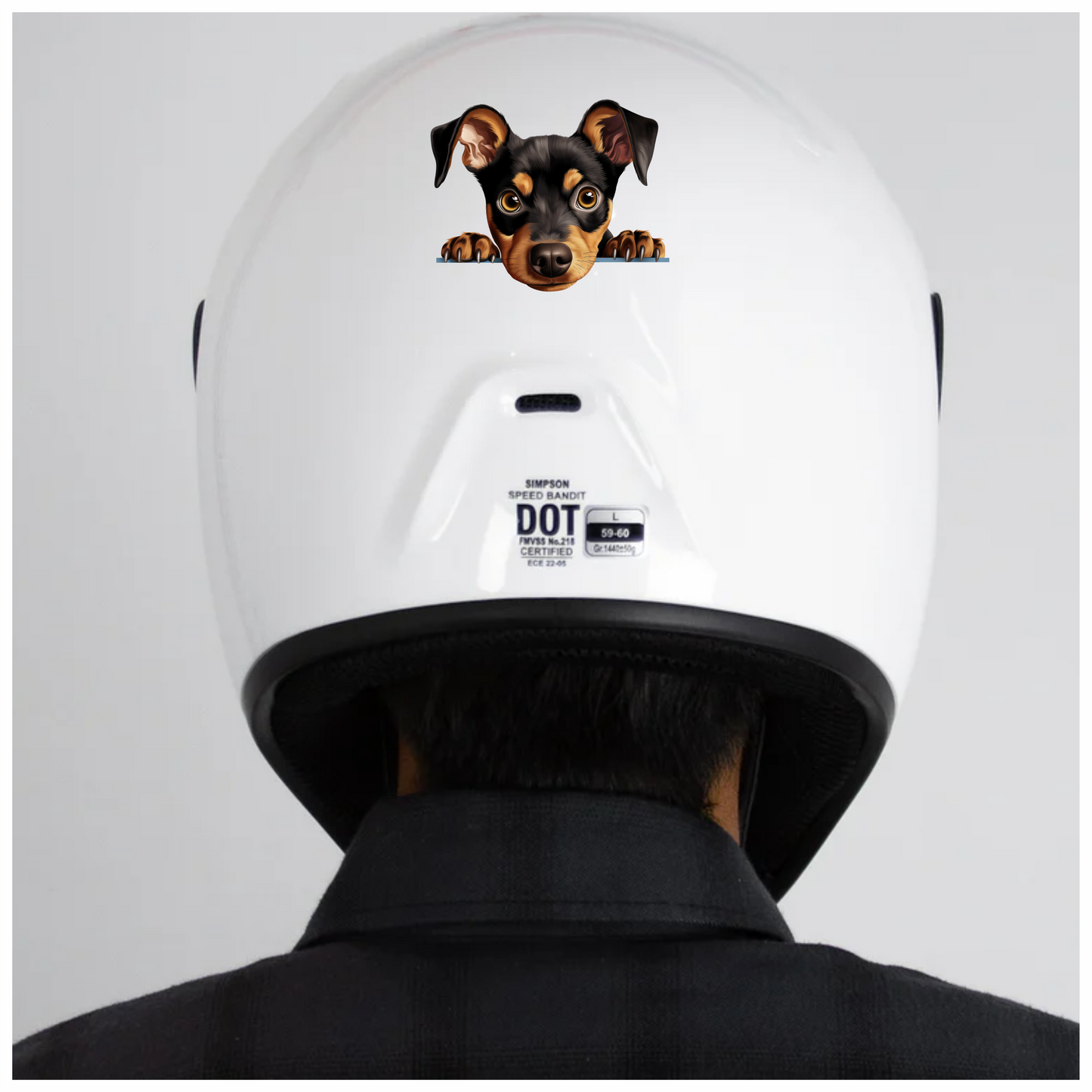 Black Brown Dog Terrier Cartoon Vinyl Sticker Decal