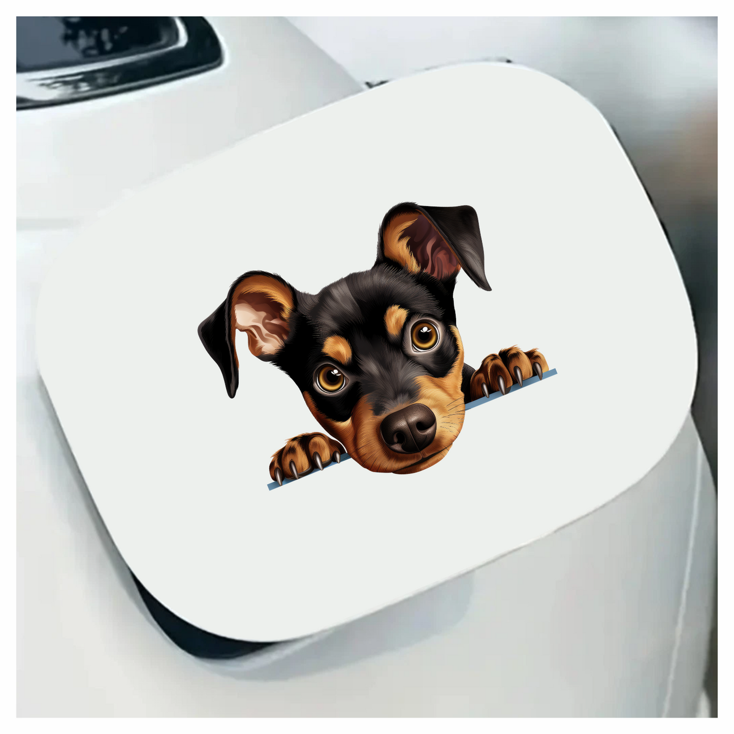 Black Brown Dog Terrier Cartoon Vinyl Sticker Decal