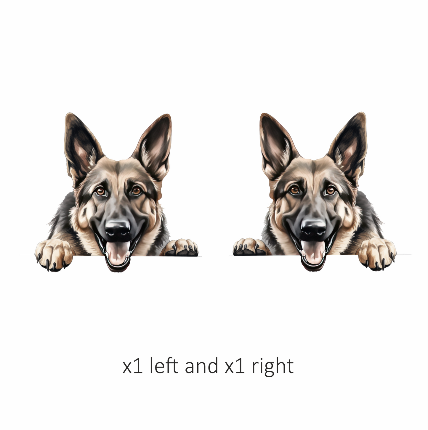 Brown Dog German Shepherd Happy Face Vinyl Sticker Decal