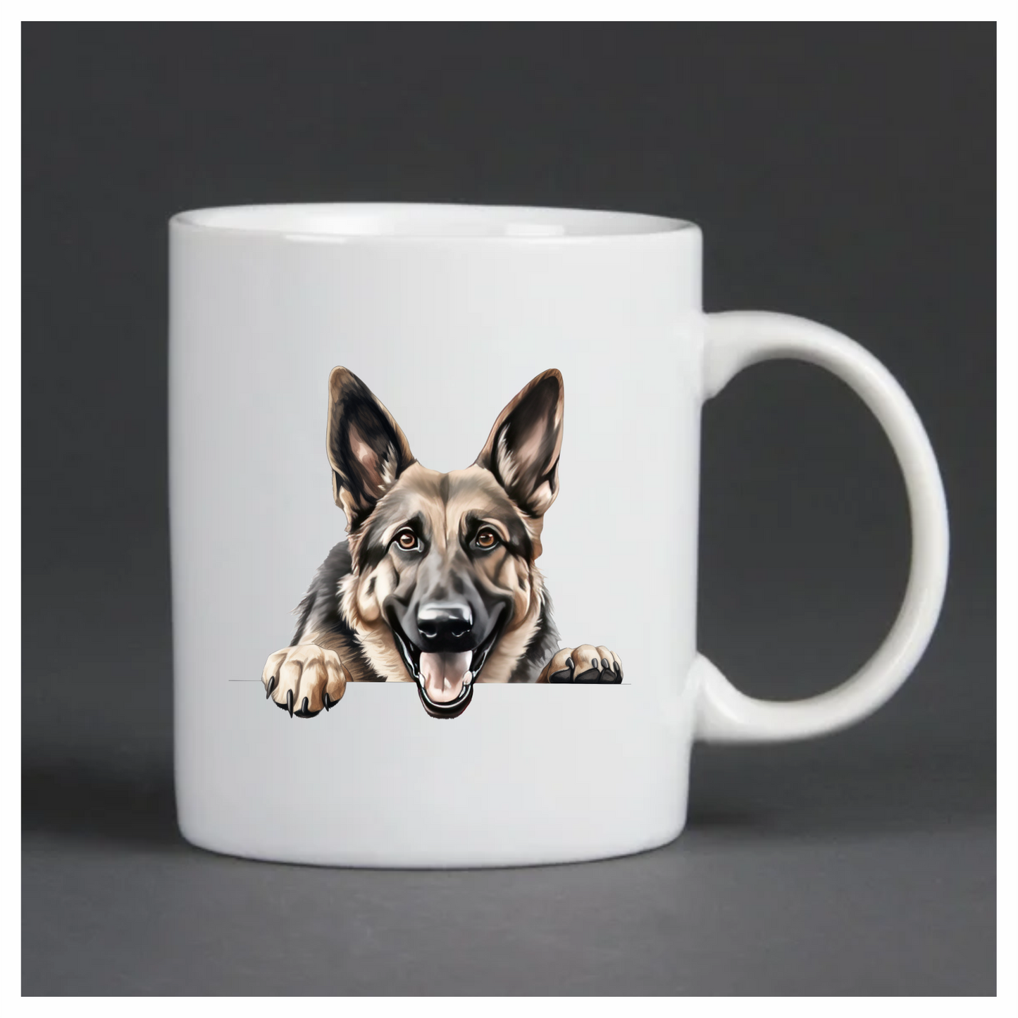 Brown Dog German Shepherd Happy Face Vinyl Sticker Decal