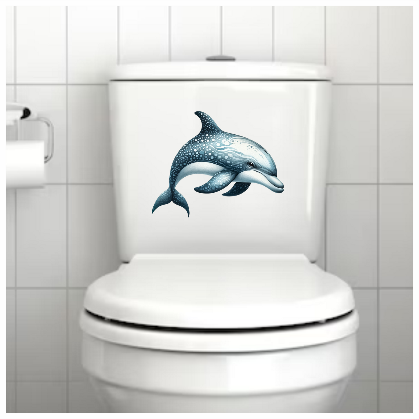 Blue Dolphin Ocean Animal Illustration Vinyl Sticker Decal