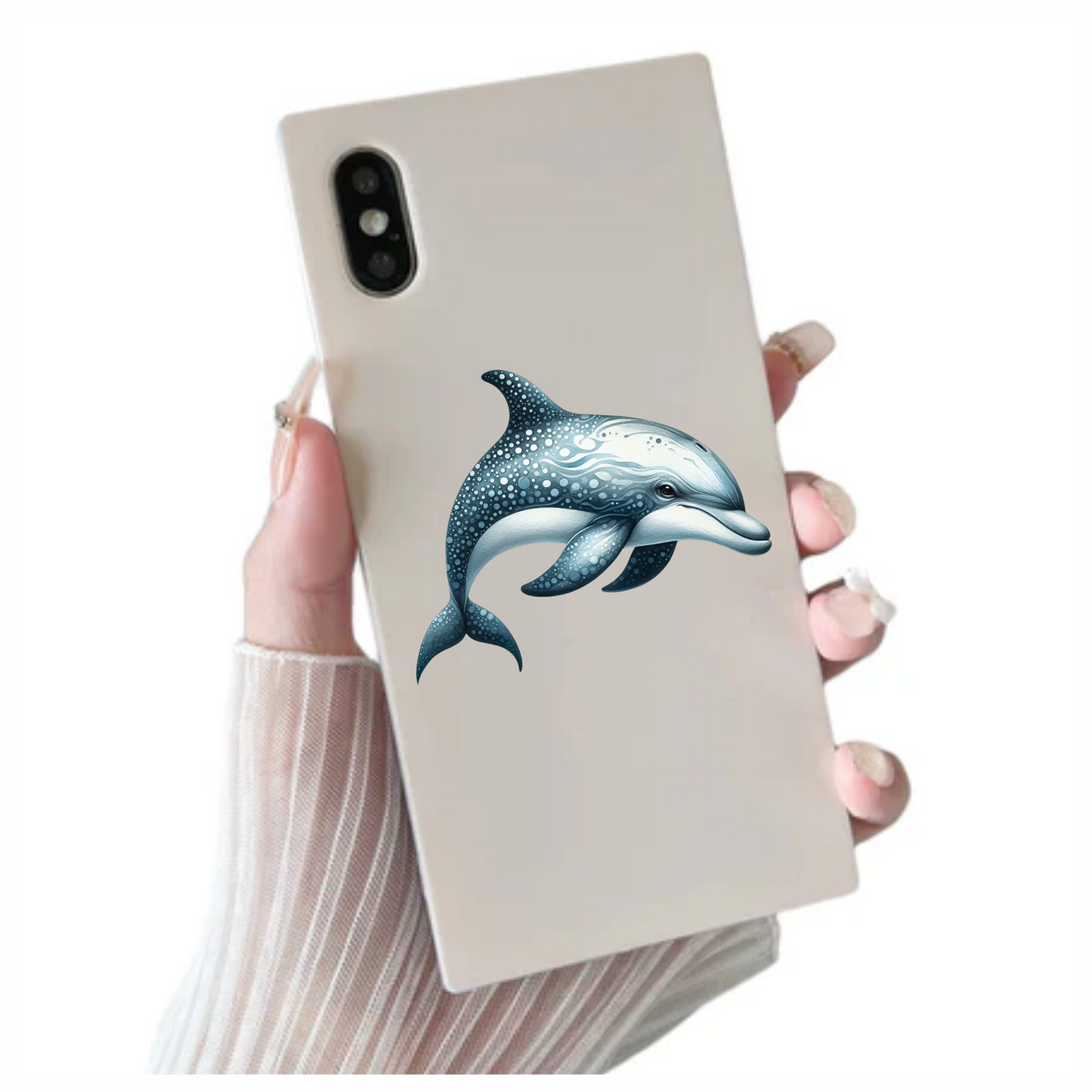 Blue Dolphin Ocean Animal Illustration Vinyl Sticker Decal
