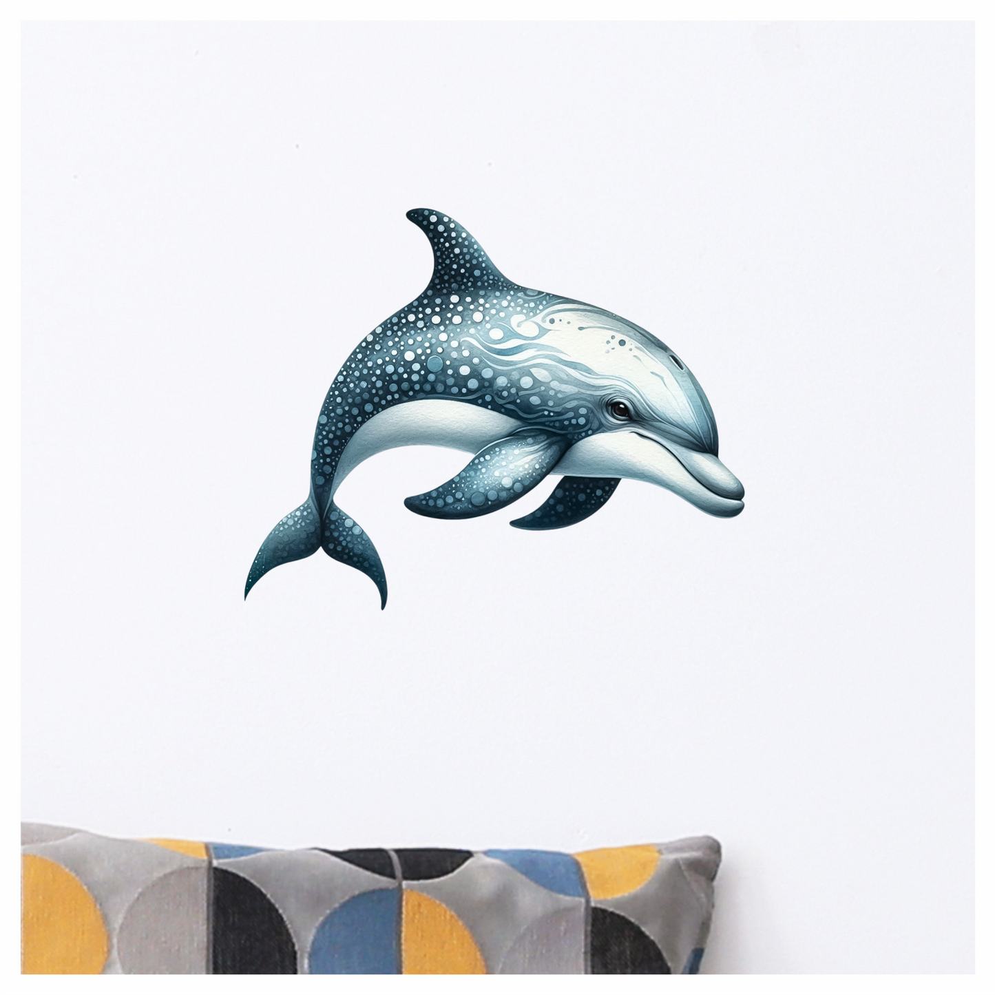 Blue Dolphin Ocean Animal Illustration Vinyl Sticker Decal