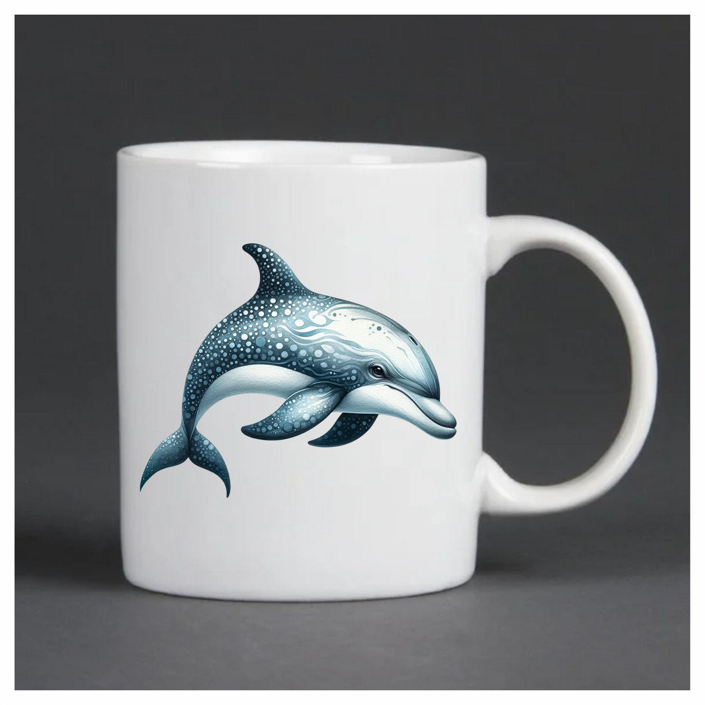 Blue Dolphin Ocean Animal Illustration Vinyl Sticker Decal