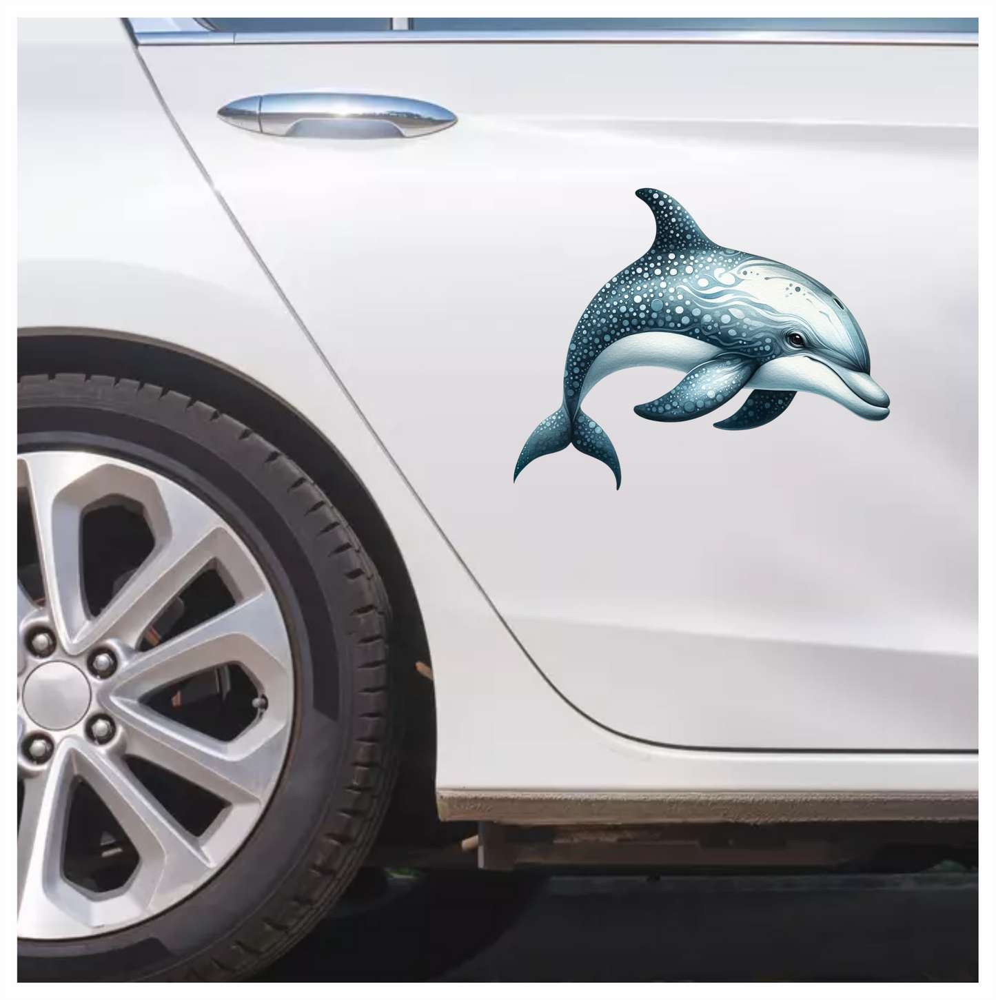Blue Dolphin Ocean Animal Illustration Vinyl Sticker Decal