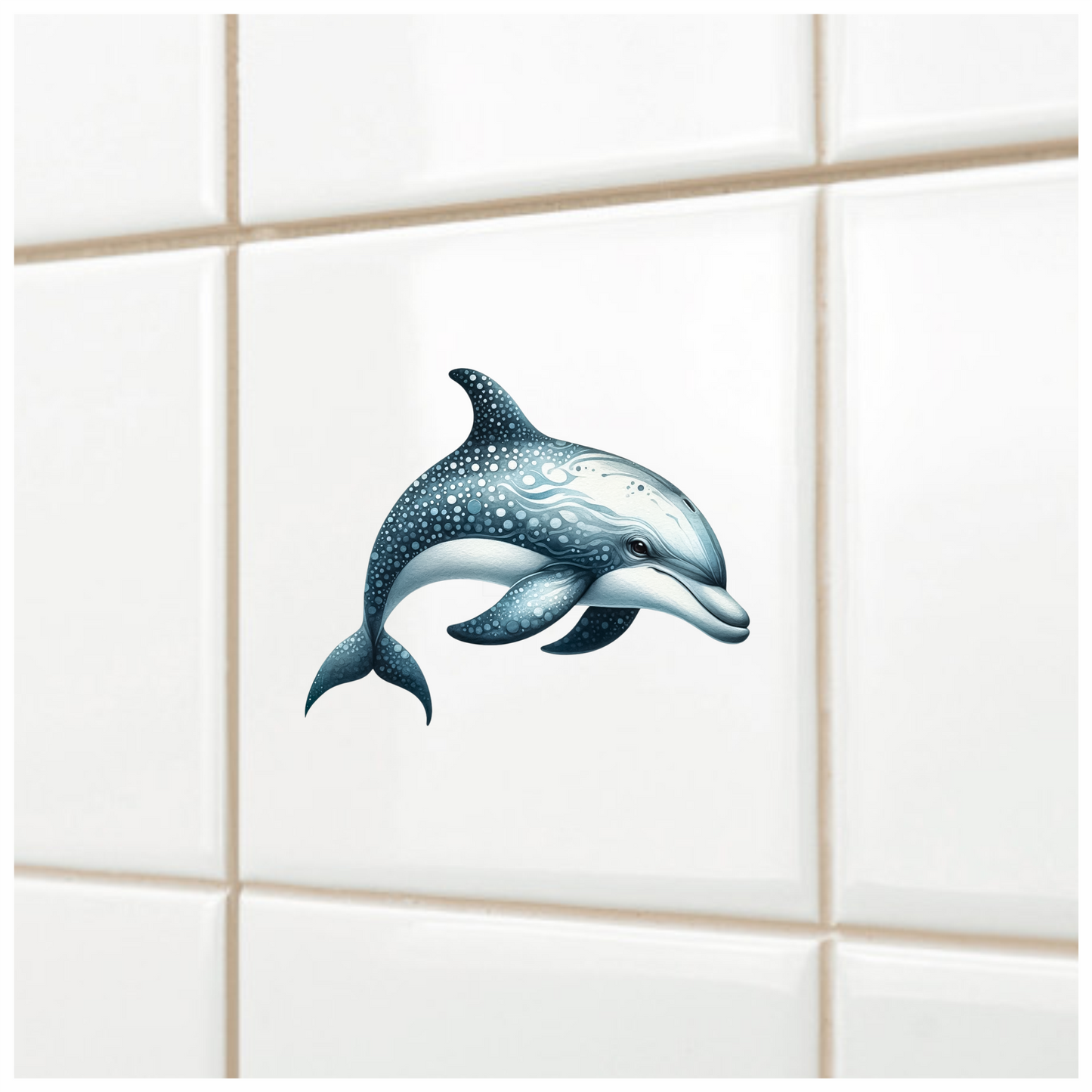 Blue Dolphin Ocean Animal Illustration Vinyl Sticker Decal