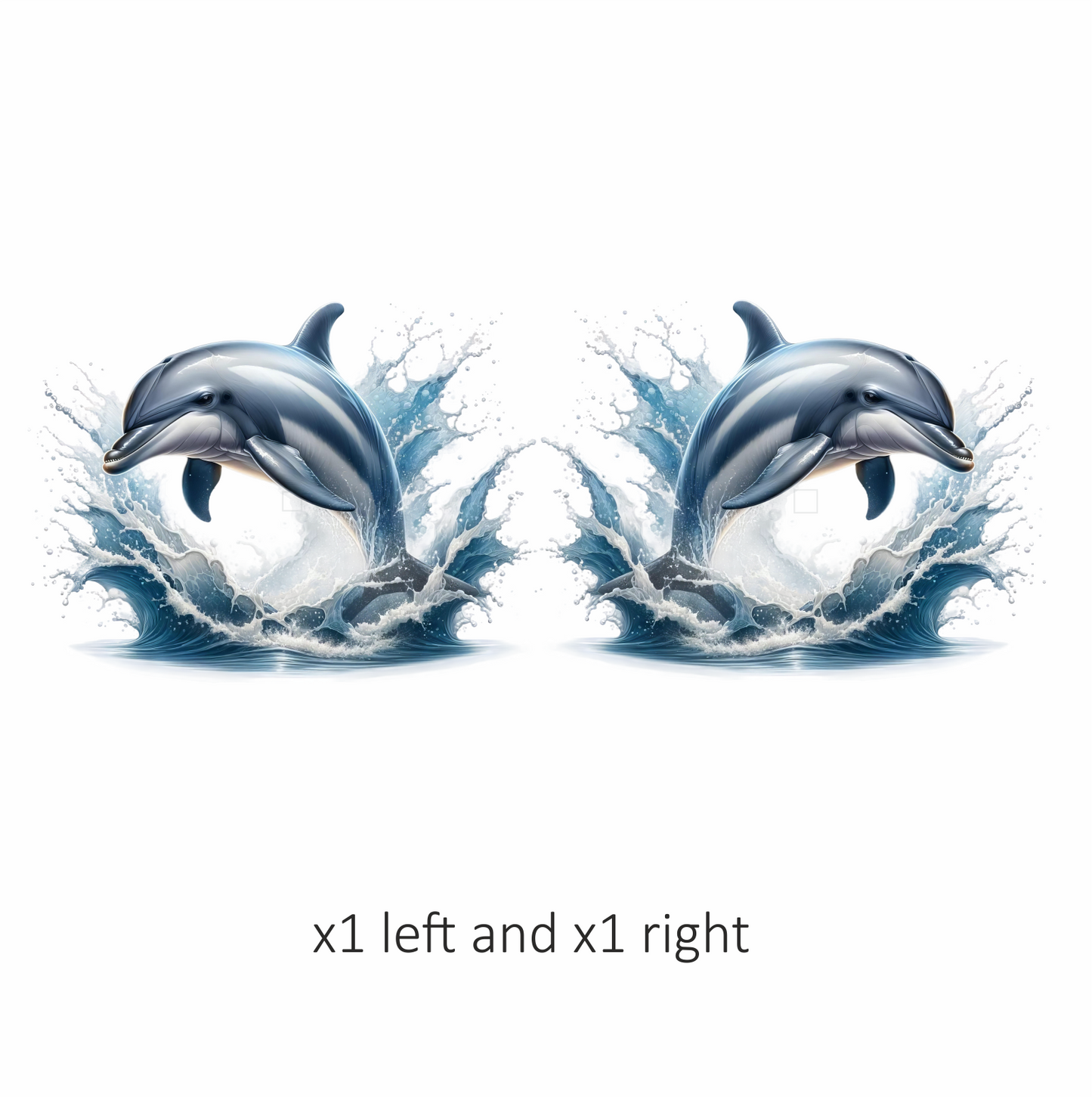 Blue Dolphin Jumping Ocean Waves Vinyl Sticker Decal
