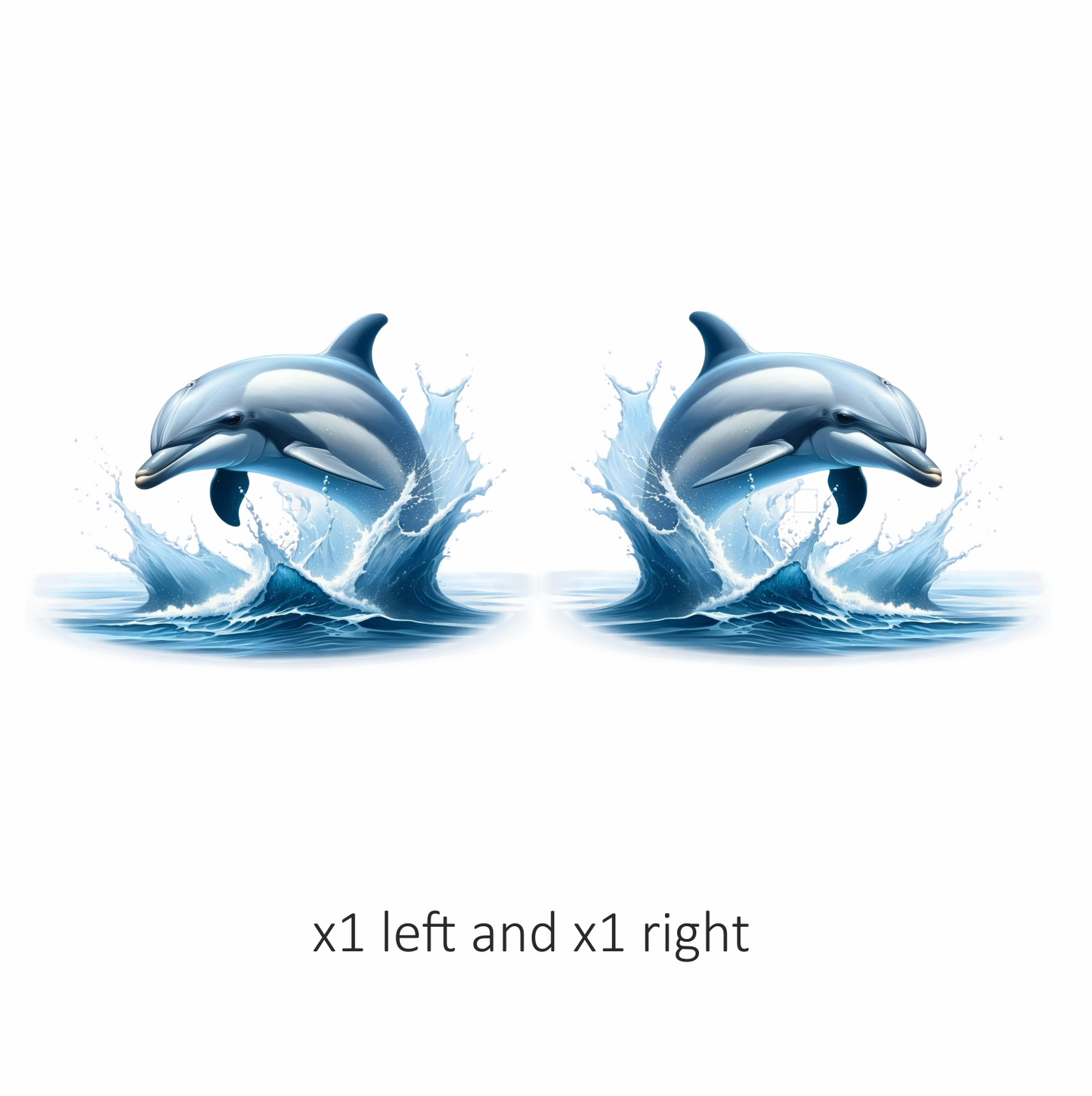 Blue Dolphin Ocean Jumping Splash Vinyl Sticker Decal
