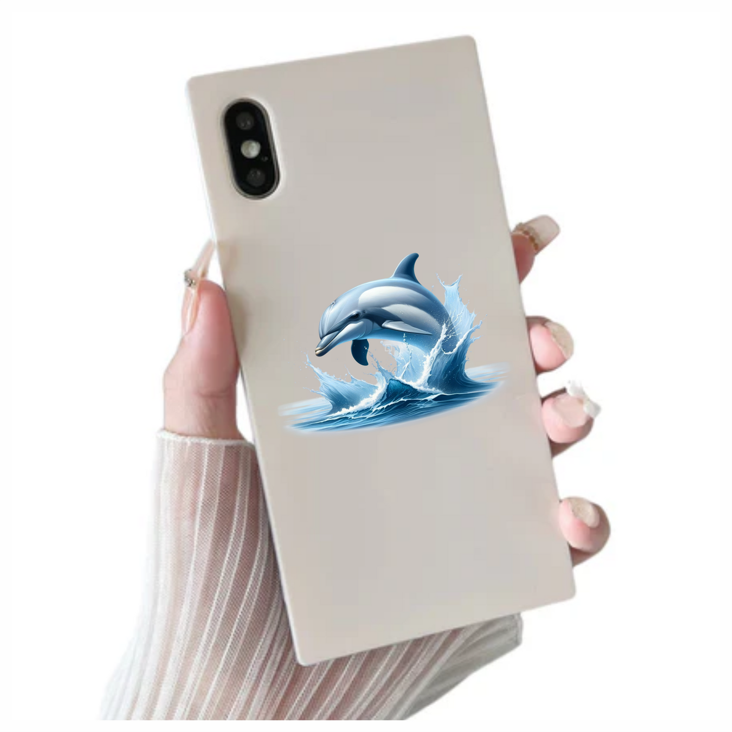 Blue Dolphin Ocean Jumping Splash Vinyl Sticker Decal