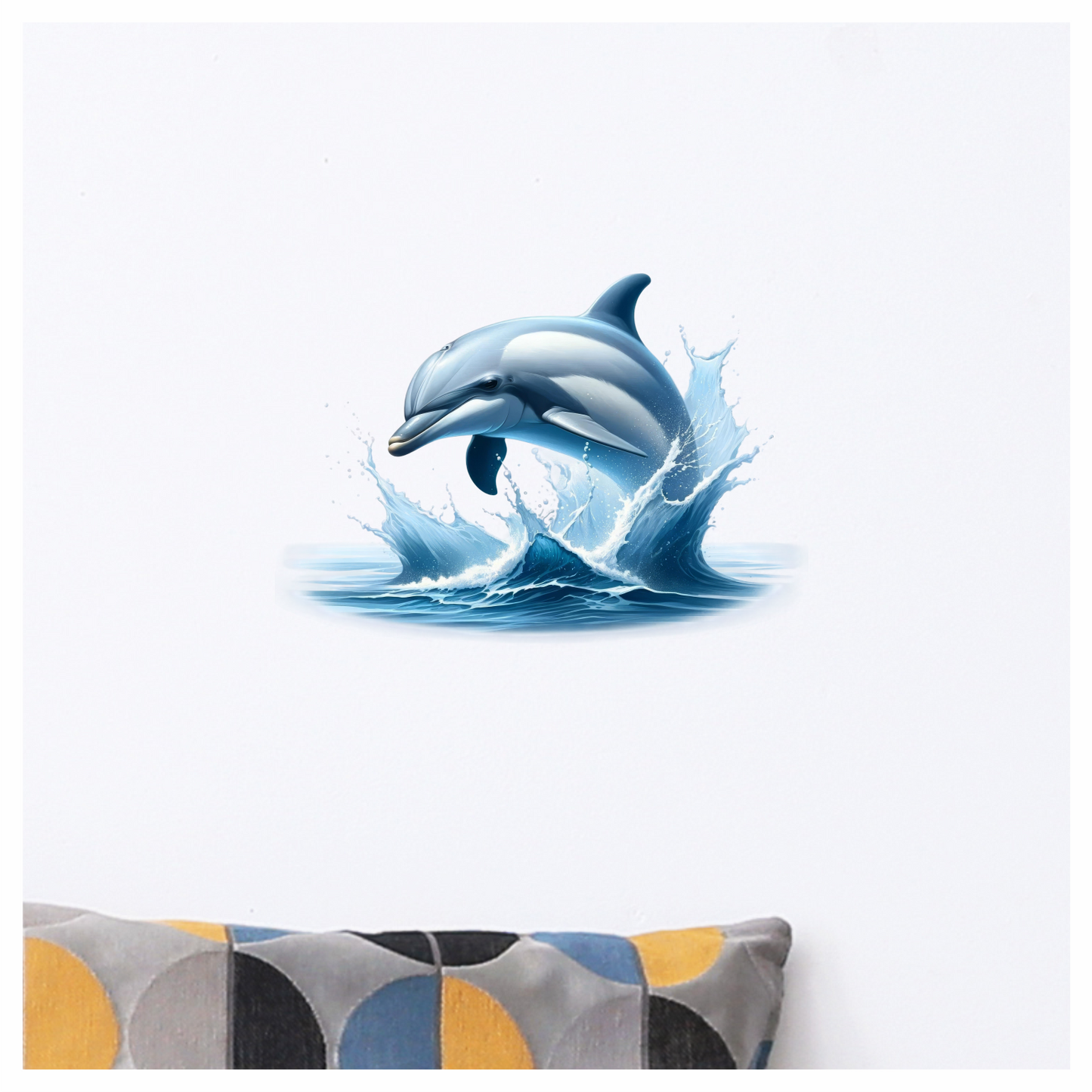 Blue Dolphin Ocean Jumping Splash Vinyl Sticker Decal