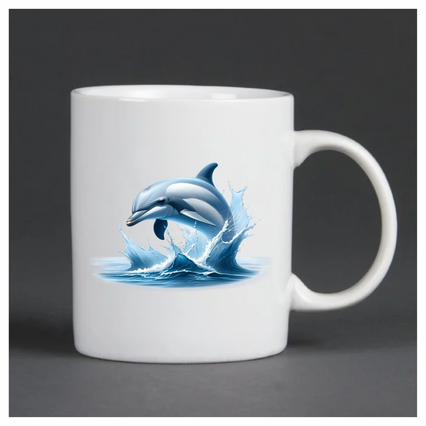 Blue Dolphin Ocean Jumping Splash Vinyl Sticker Decal